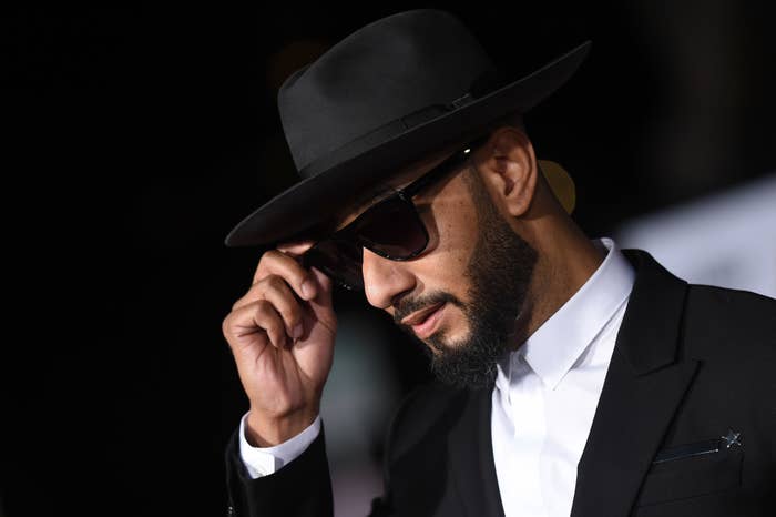 WESTWOOD, CA - NOVEMBER 03: Recording artist Swizz Beatz arrives at the Los Angeles premiere of &#x27;Dumb And Dumber To&#x27; at Regency Village Theatre on November 3, 2014 in Westwood, California. (Photo by Axelle/Bauer-Griffin/FilmMagic)