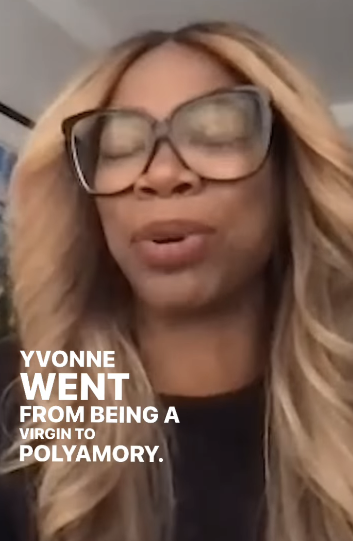 Close-up of Yvonne on the podcast
