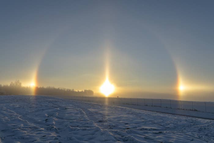 sun dogs in the sky