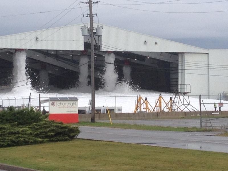 a fire in a hangar