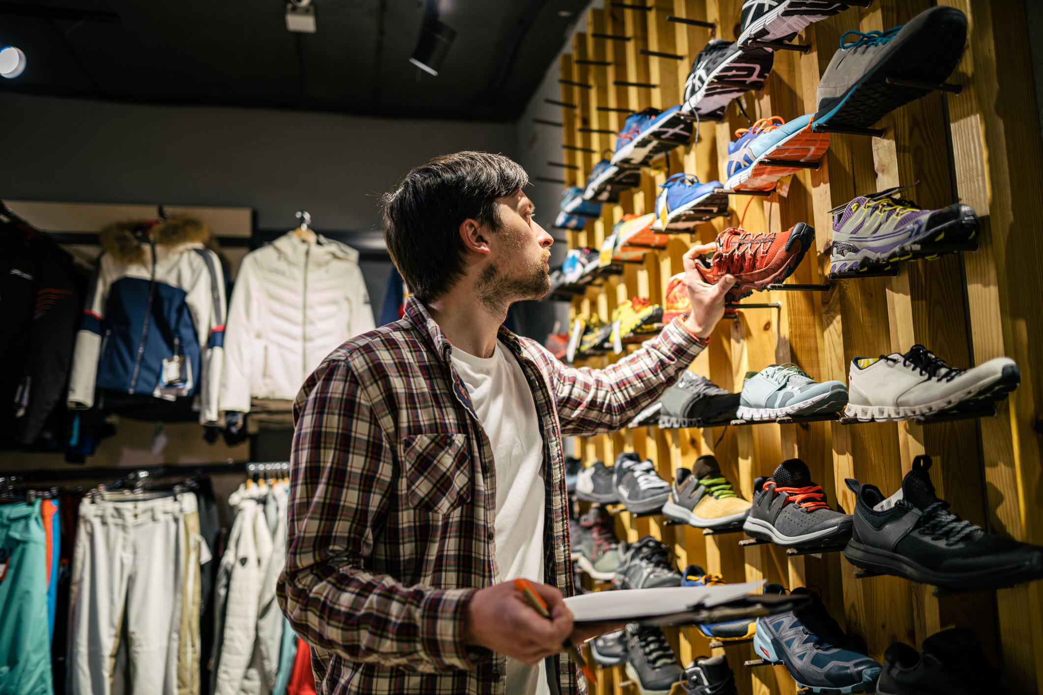 A man shopping for shoes