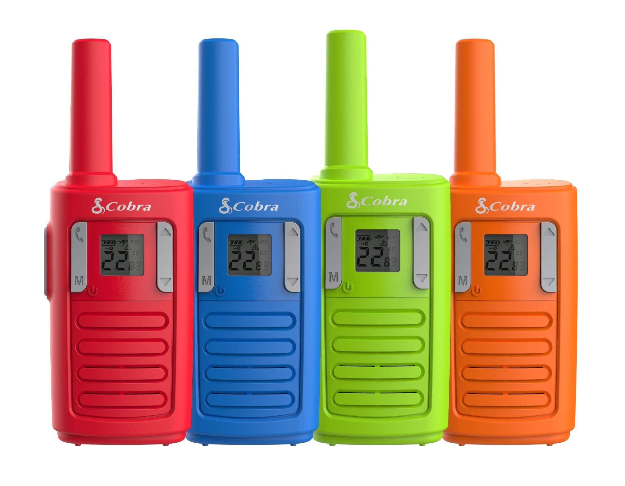 A set of four walkie talkies