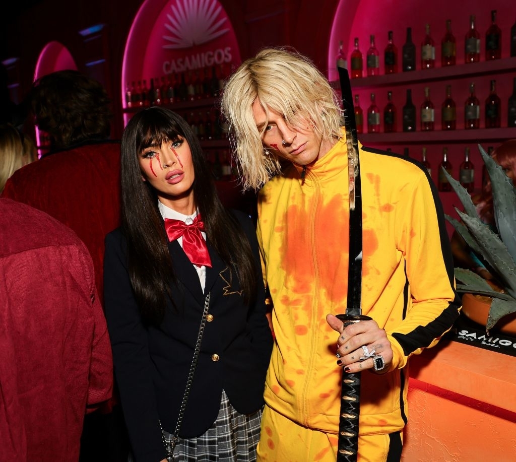 Megan and MGK dressed up for Halloween