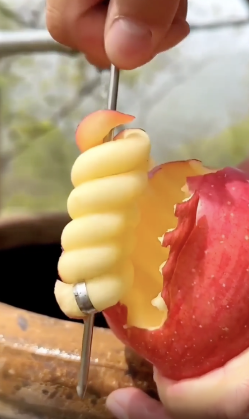 a spiral apple cutting tool