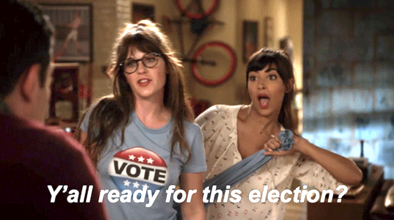 Zooey Deschanel and Hannah Simone on &quot;New Girl&quot;