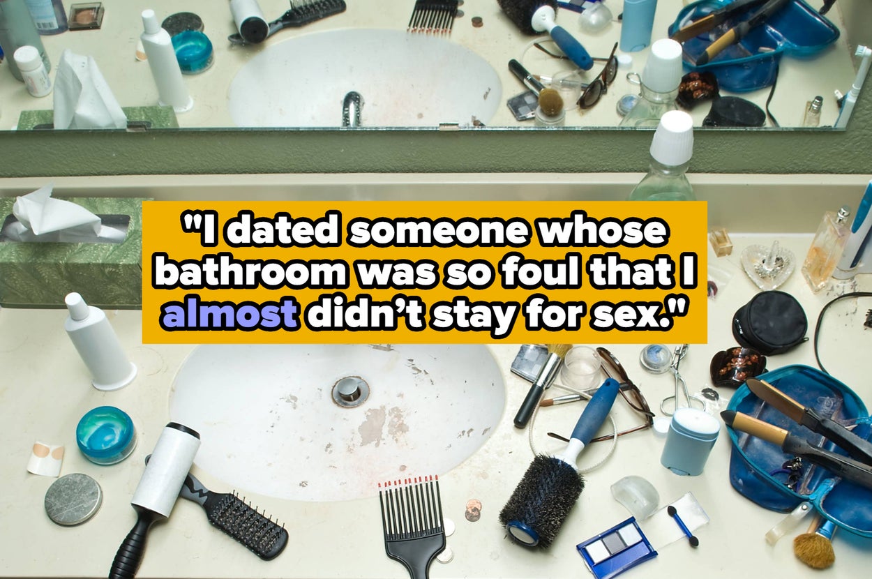 a messy bathroom