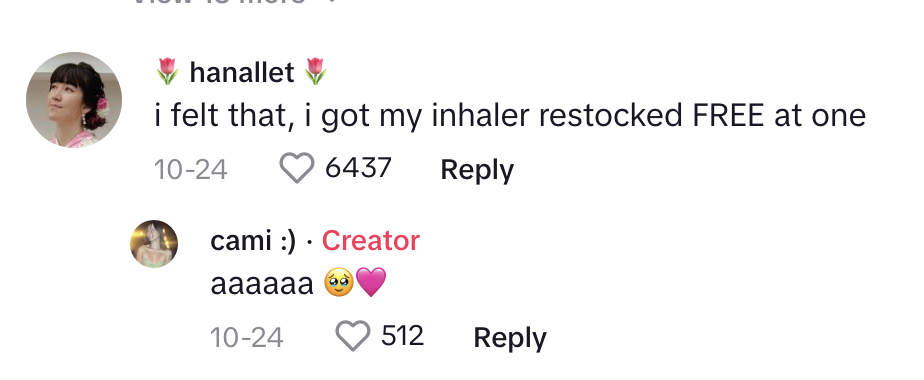 &quot;I felt that, I got my inhaler restocked for free at one&quot;
