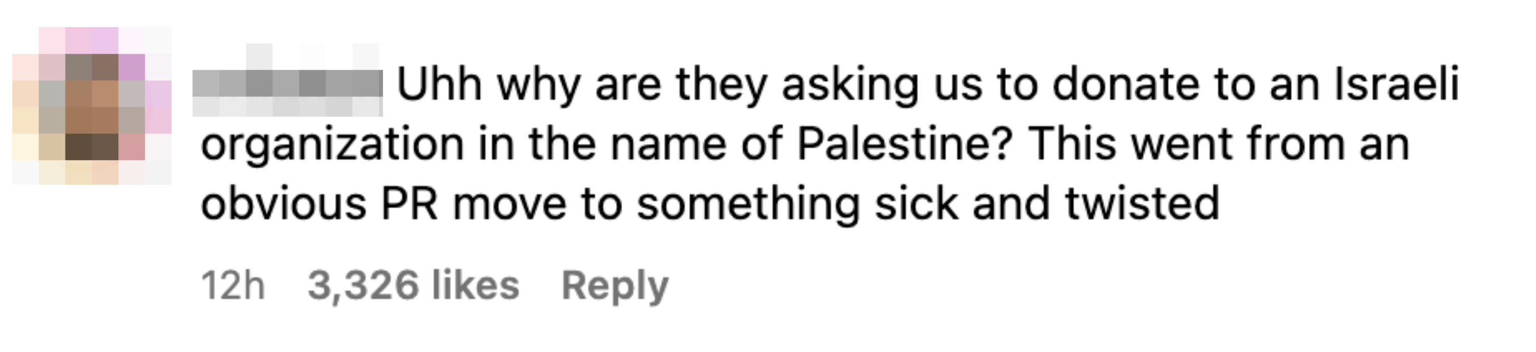 &quot;why are they asking us to donate to an Israeli organization in the name of Palestine? This went from an obvious PR move to something sick and twisted&quot;