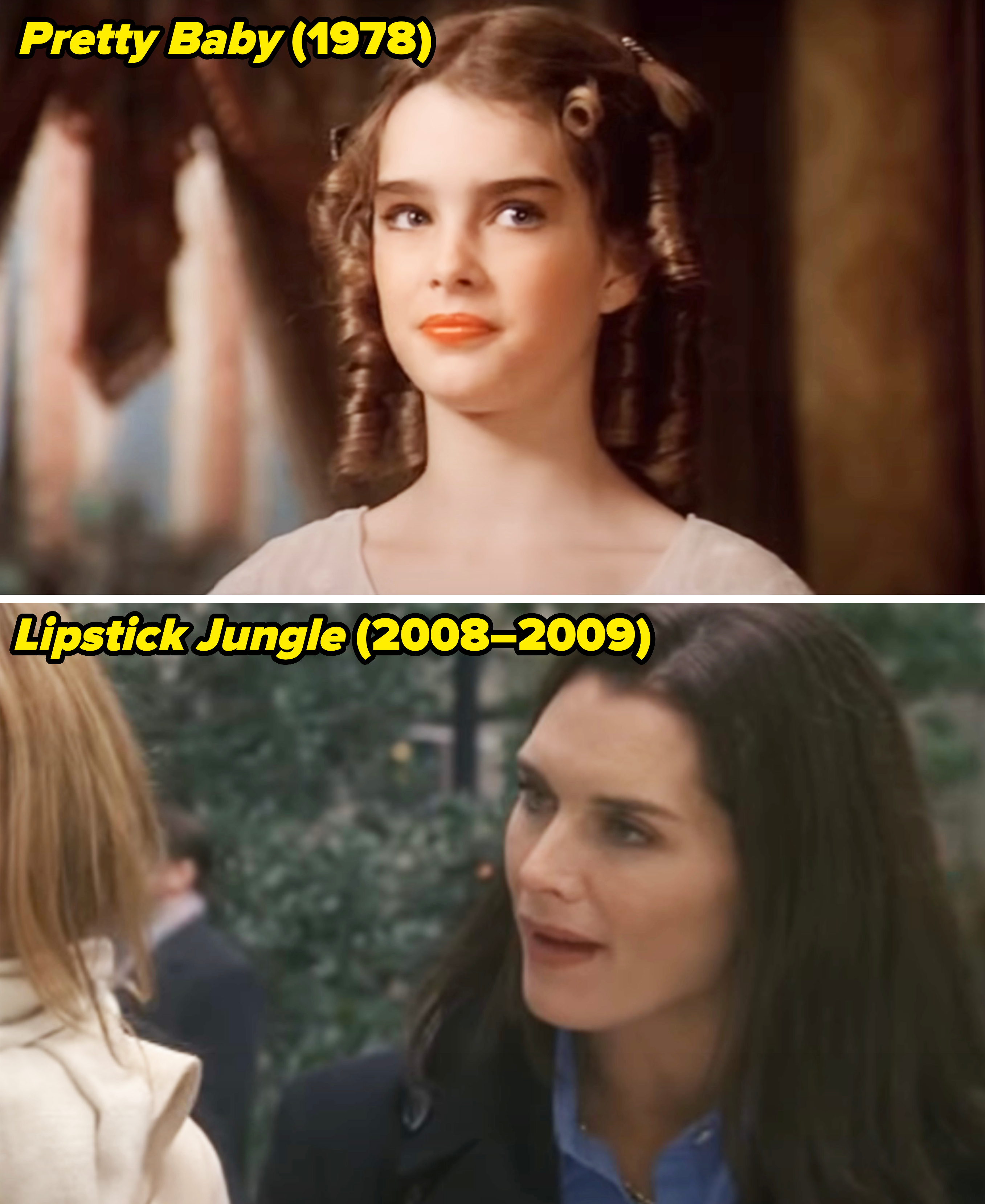 closeup of her in pretty baby and then later in lipstick jungle