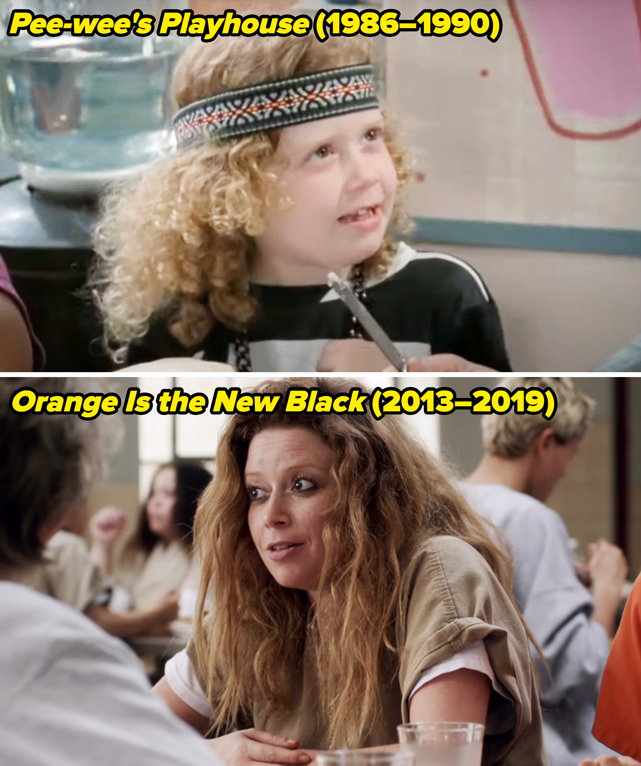 her as a child and then as an adult in orange is the new black