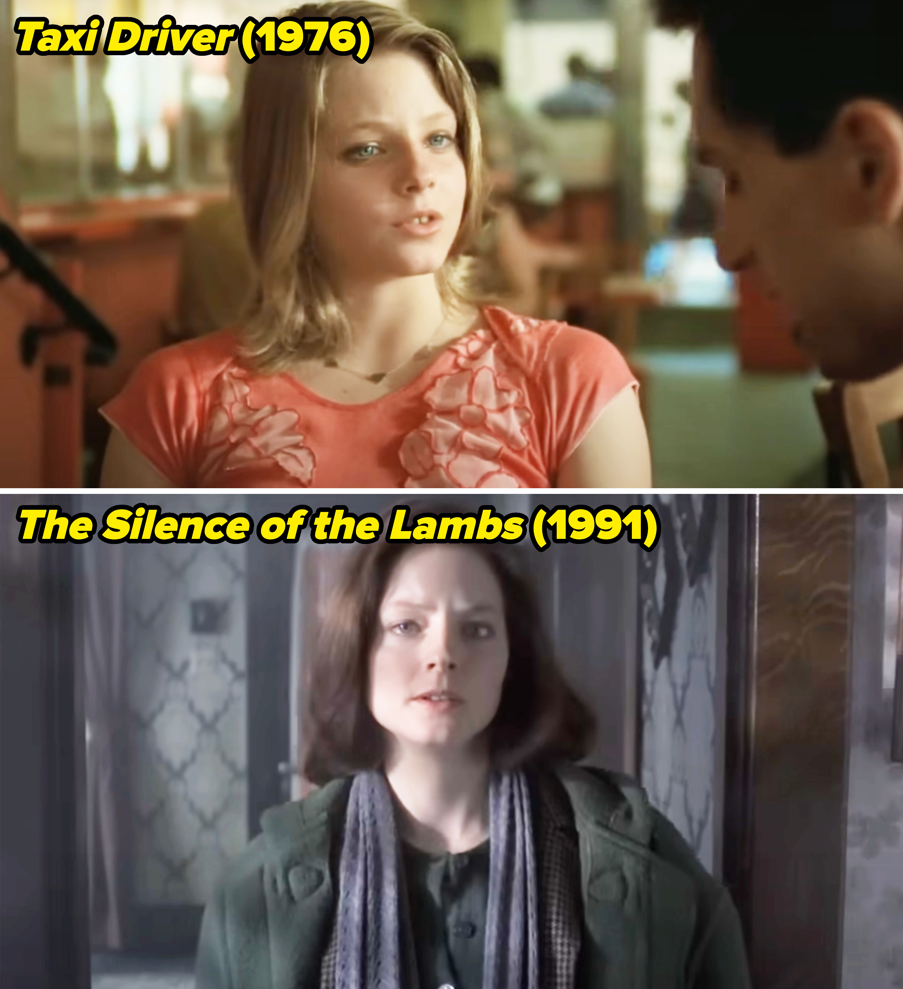 closeup of her in taxi driver and then in silence of the lambs