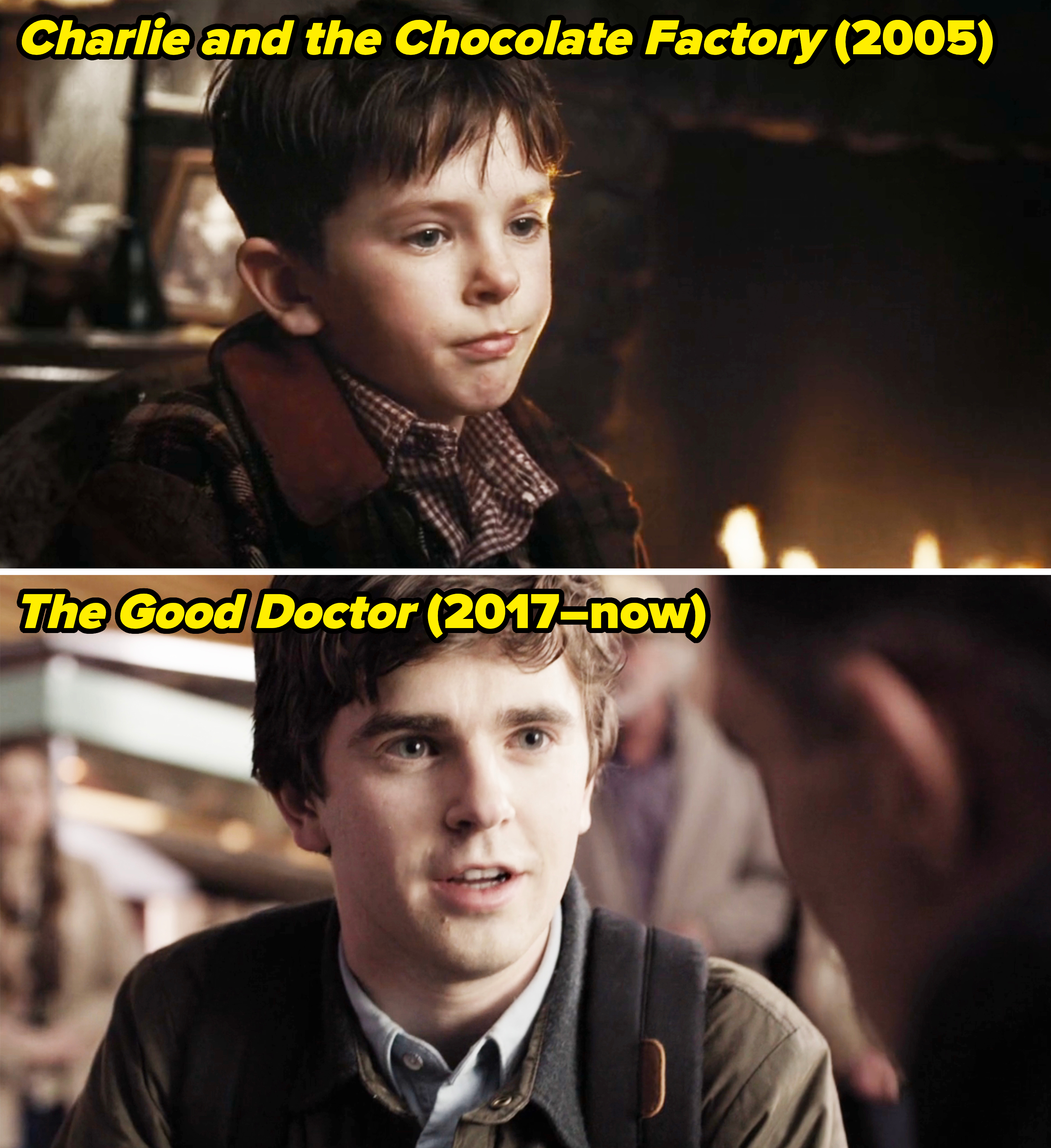 him acting as a kid and then later in the good doctor