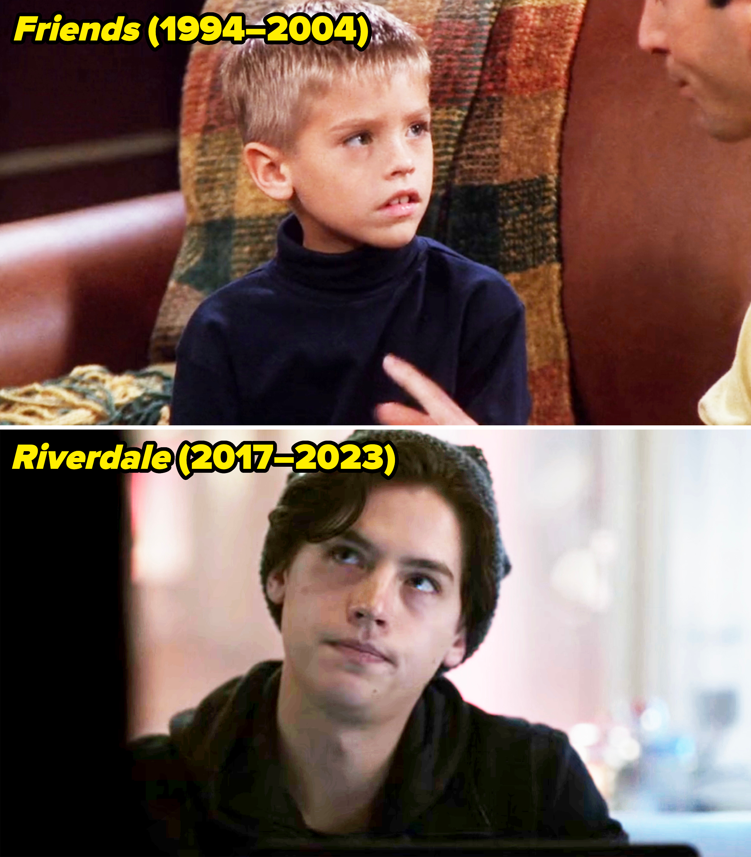 him as a kid on friends and then later in riverdale