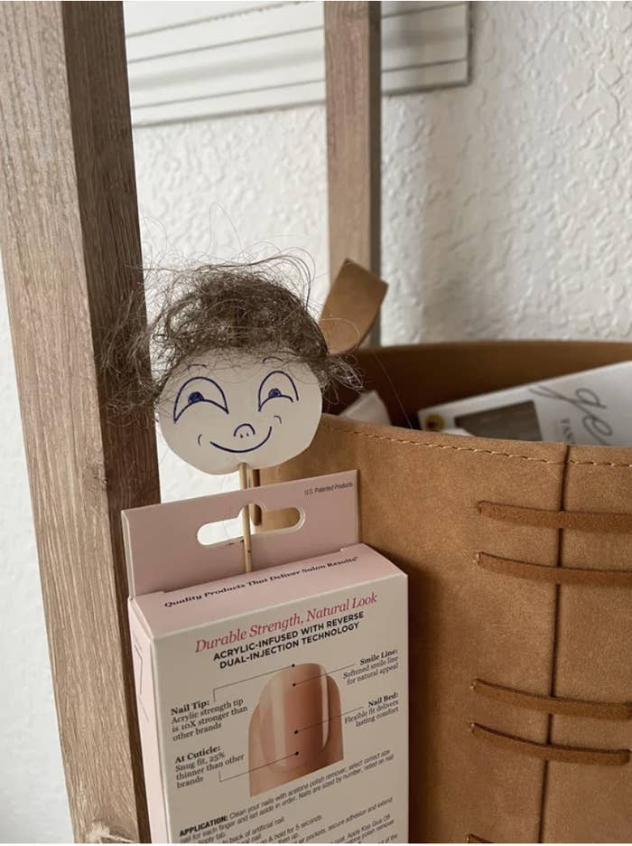 Hair on a smiling stick