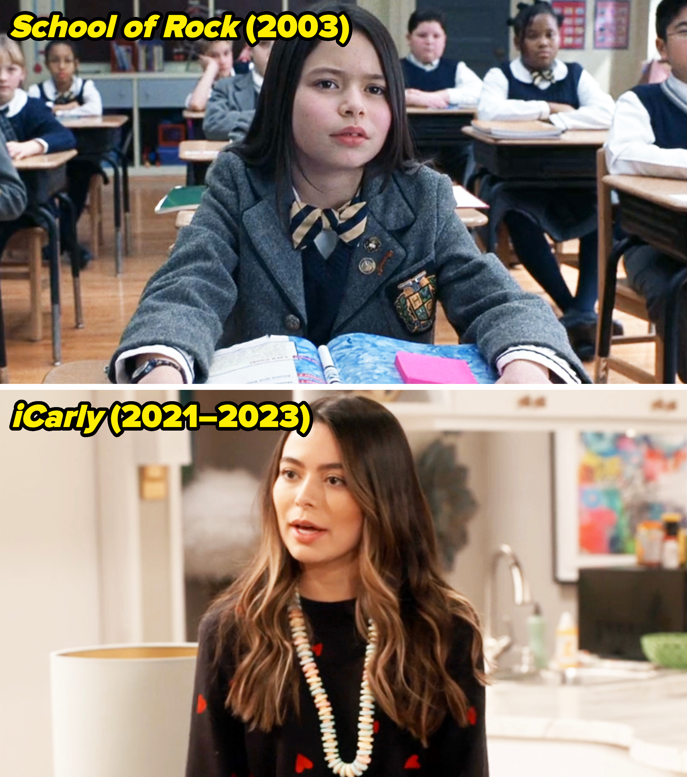 her as a student in school of rock and then recently in her icarly reboot
