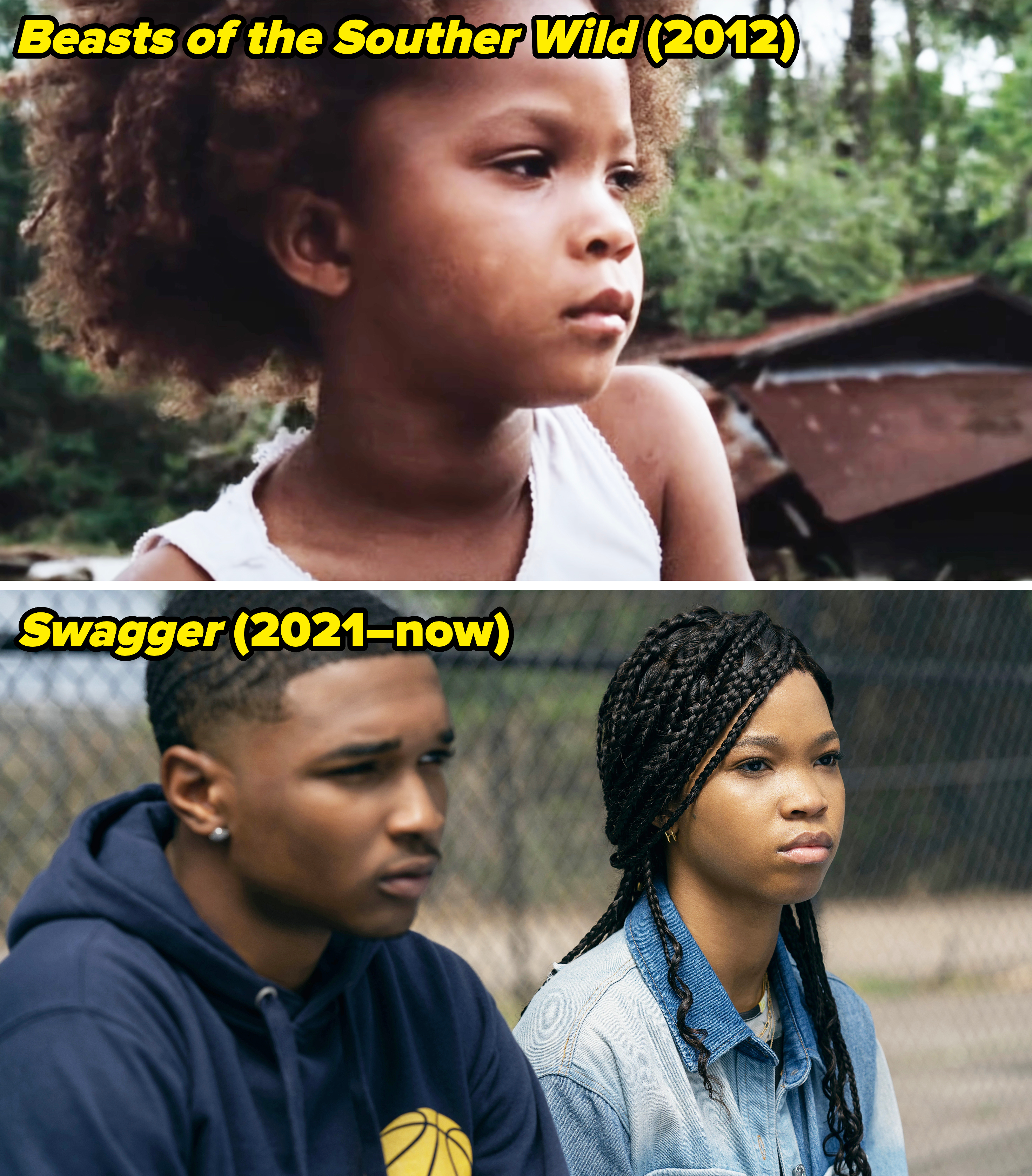 closeup of her acting as a chile and then recently in swagger