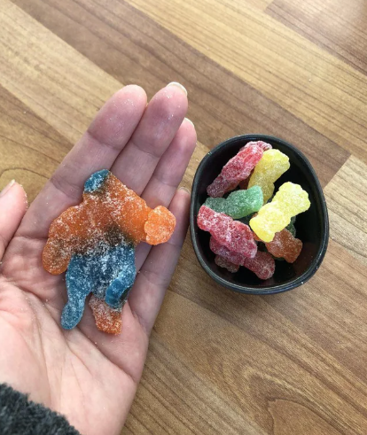 A giant Sour Patch kid
