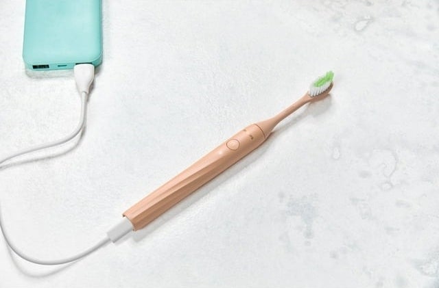the pink toothbrush charging