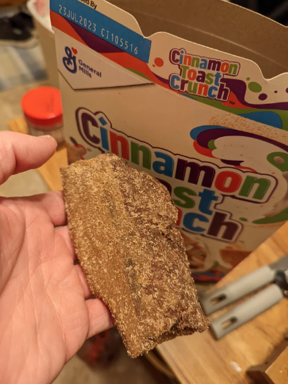a piece of cinnamon and sugar