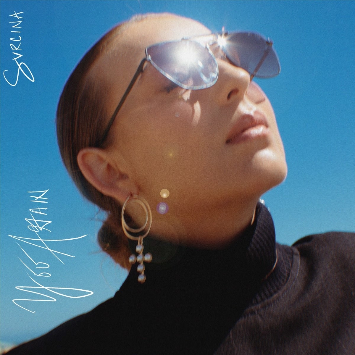 Single cover for &quot;You Again&quot; by Svrcina showing a close-up of Svrcina wearing sunglasses