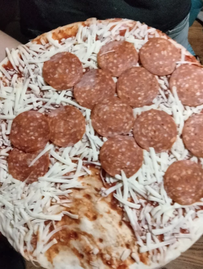 portion of the frozen pizza with no cheese