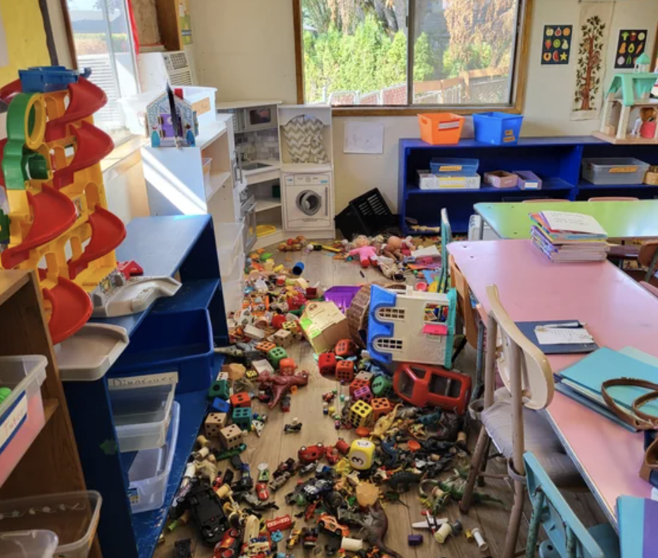 toys all over the floor
