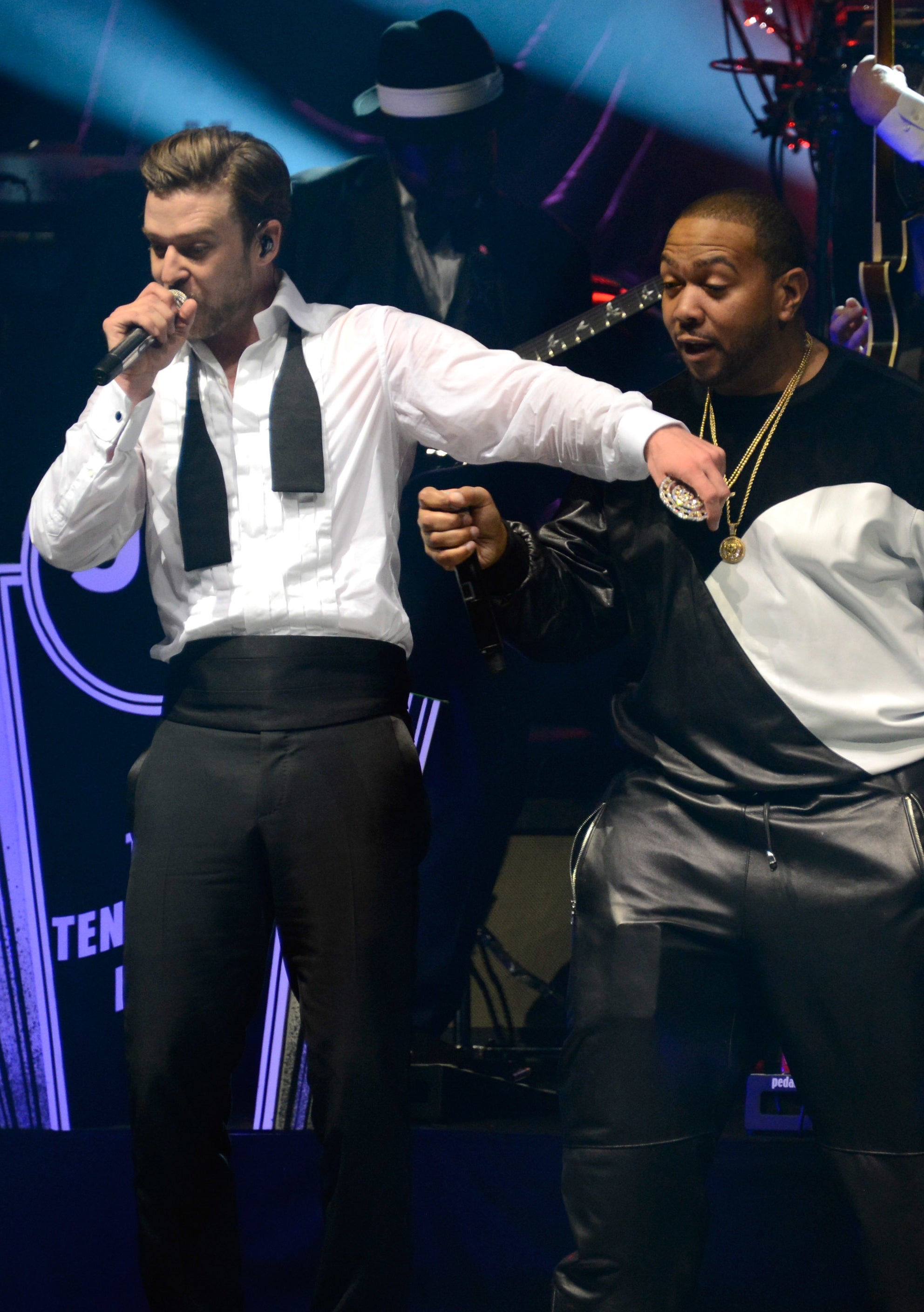 Justin Timberlake and Timbaland onstage