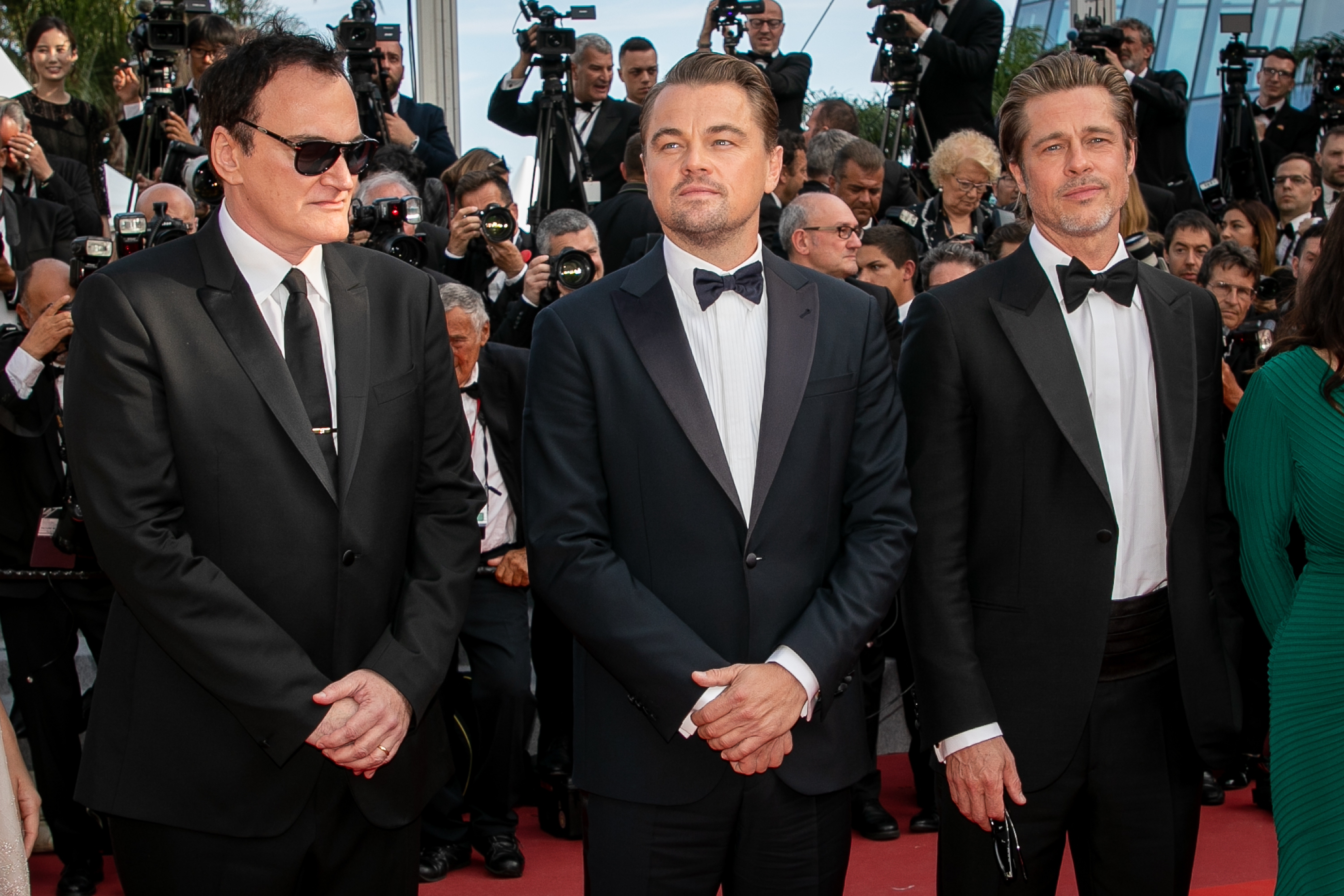 Quentin Tarantino, Leonardo DiCaprio, and Brad Pitt