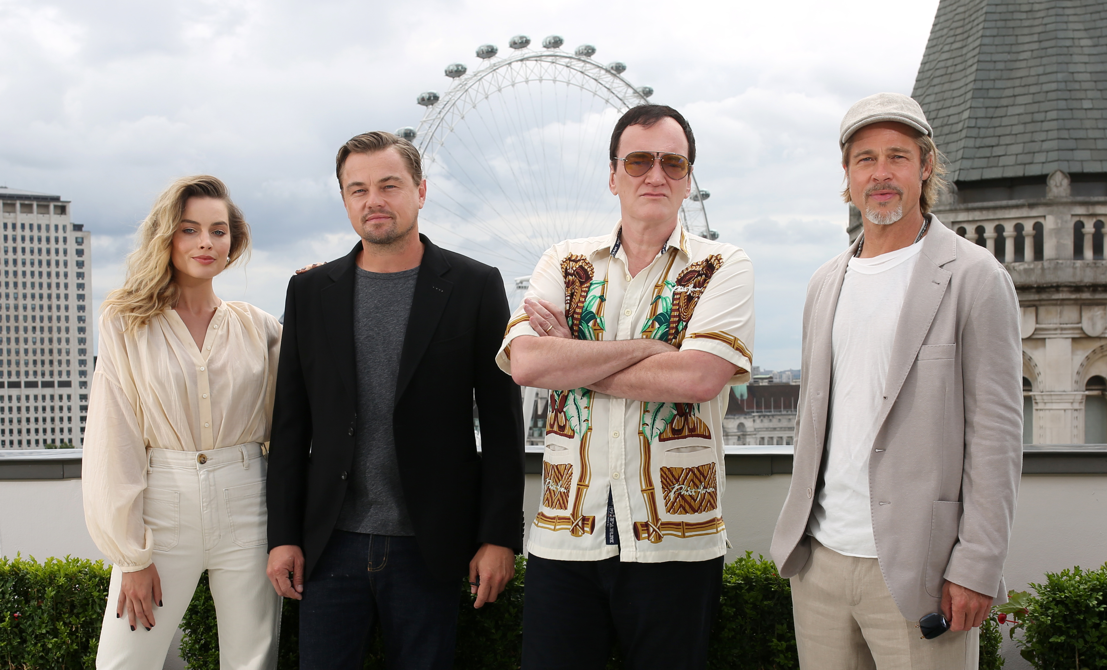 Margot Robbie, Leonardo DiCaprio, Quentin Tarantino, and Brad Pitt
