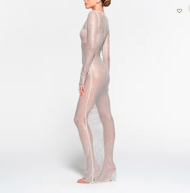 model wearing a transparent dress
