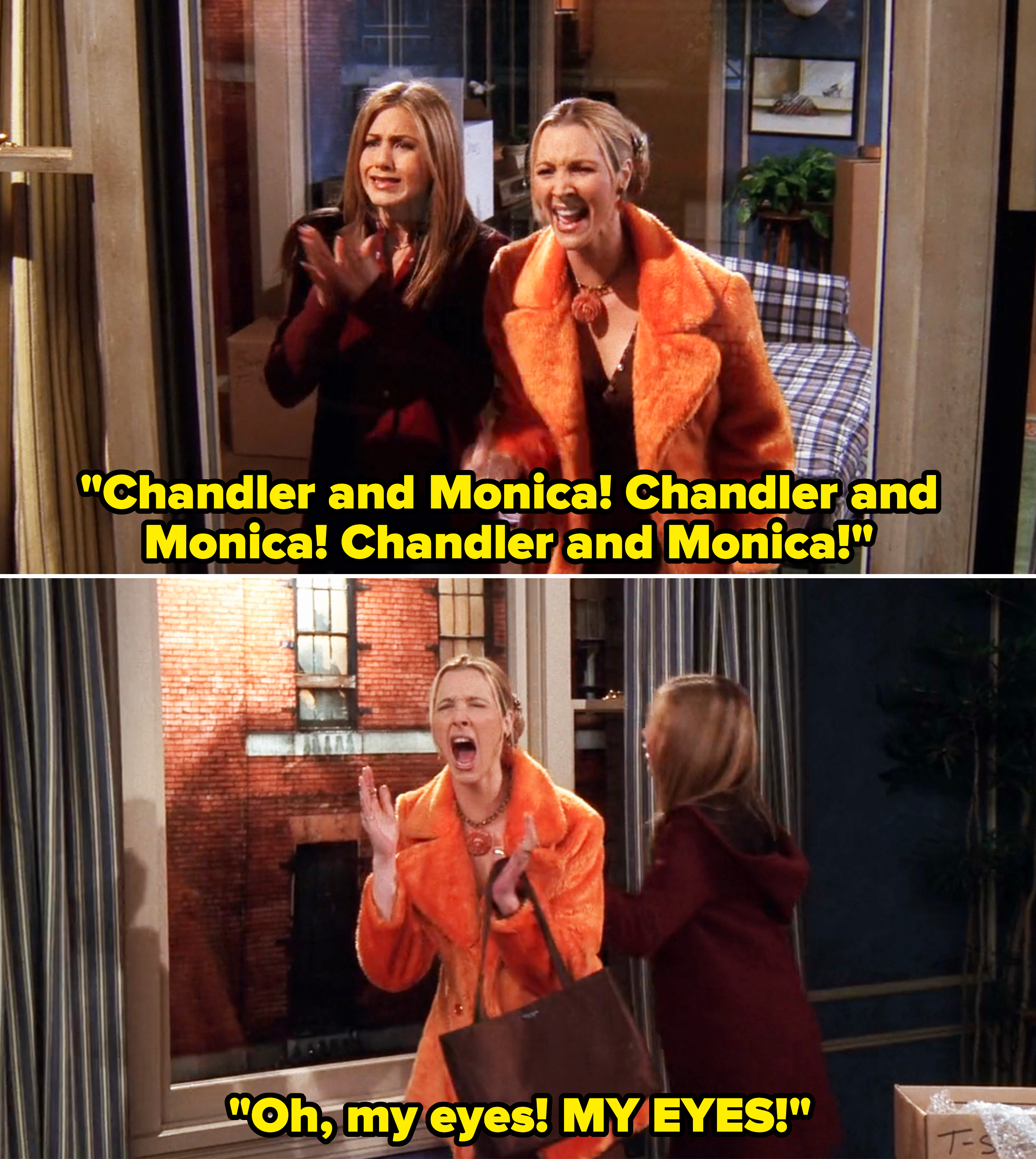 phoebe screaming after seeing chandler and monica