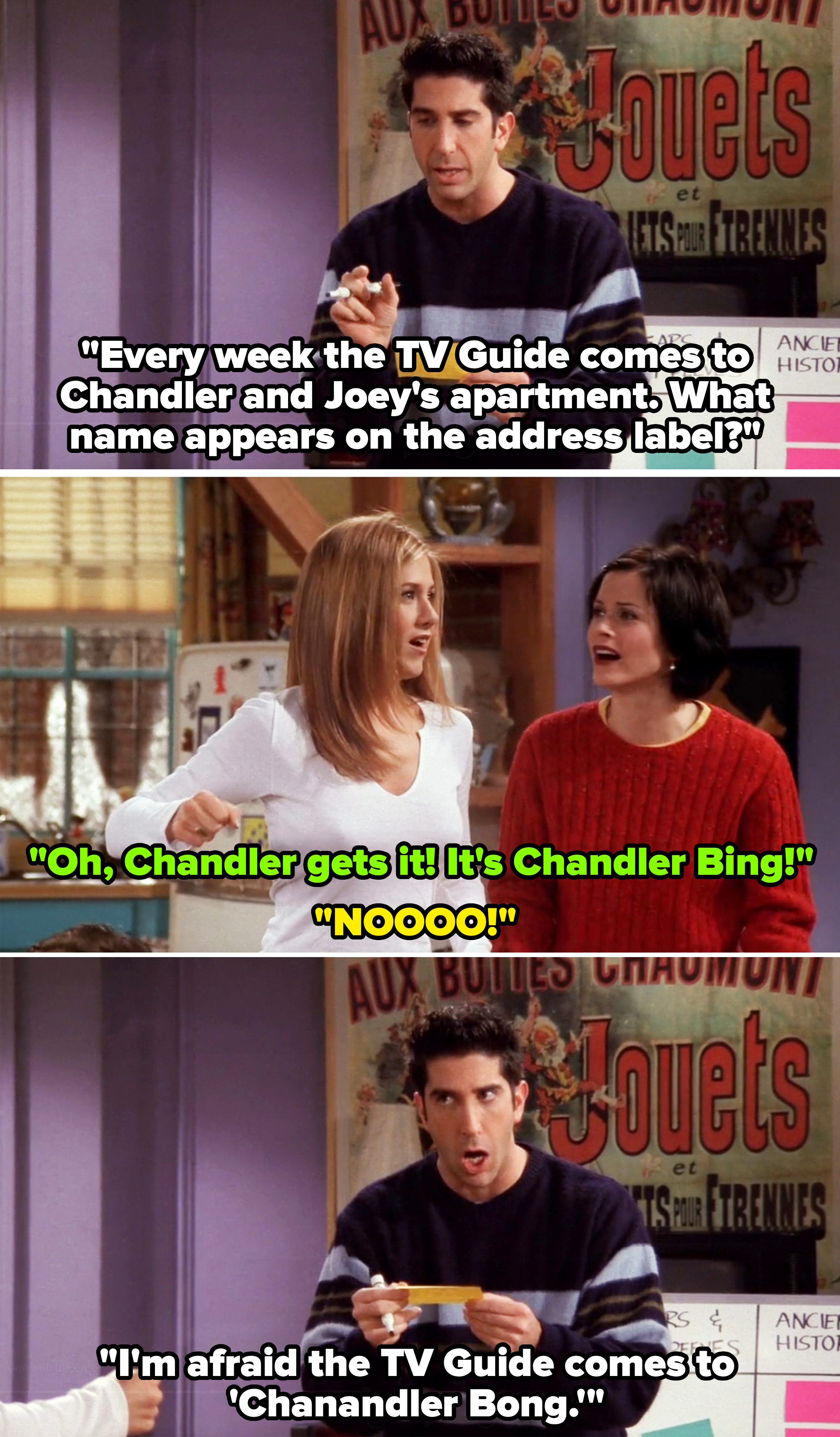the tv guide comes to chanandler bong