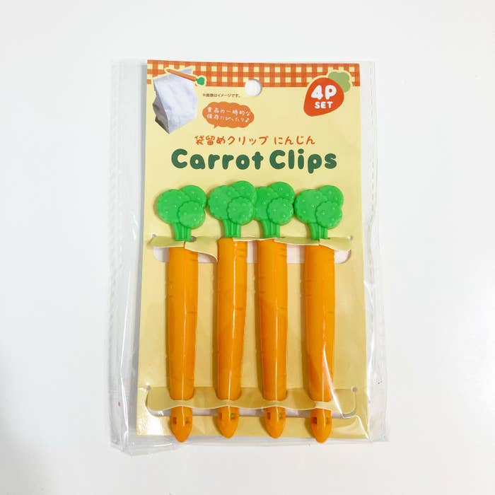CanDo(キャンドゥ)のキッチンアイテム「袋留めクリップ(にんじん)4P」