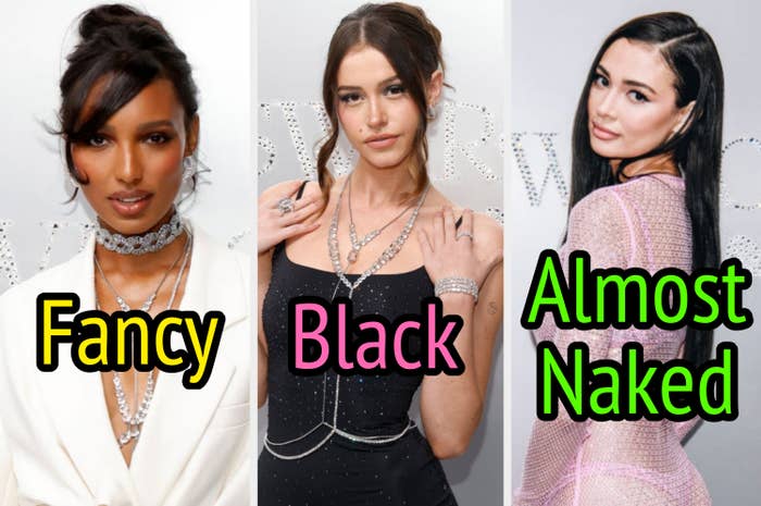 someone in facny, someone in black, someone in almost naked