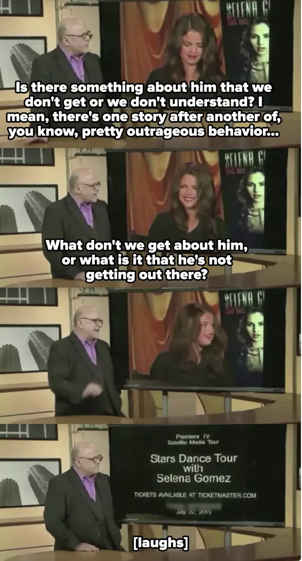 Screenshots from Selena Gomez's interview