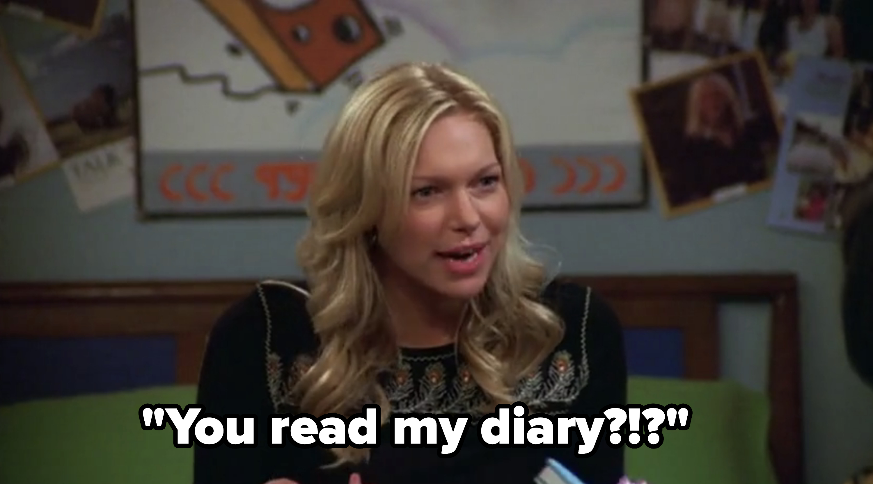 woman saying you read my diary?