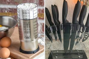 measuring cup and kitchen knife set 