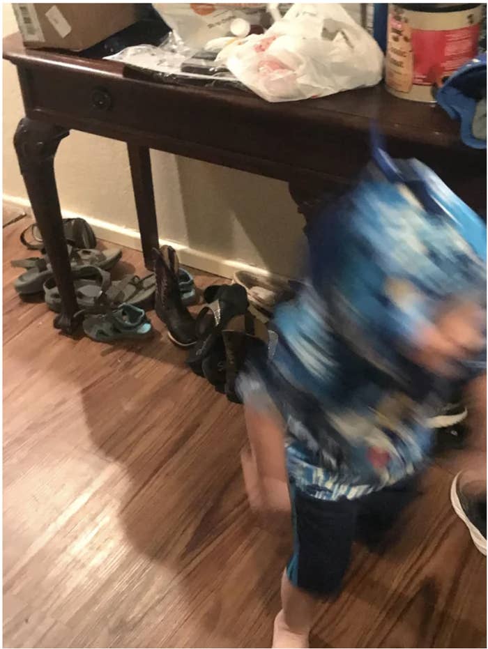 A blurry child