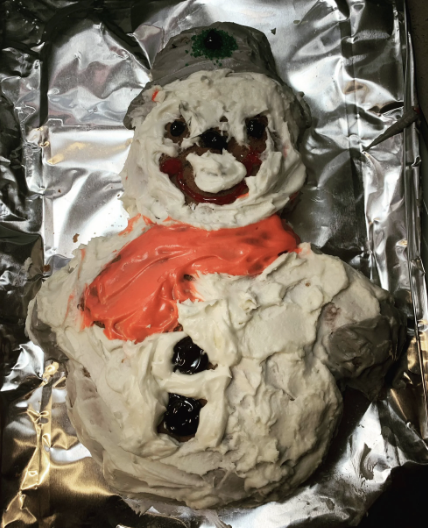 a scary snowman