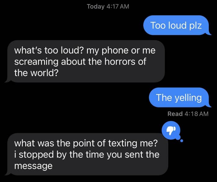 "The yelling"