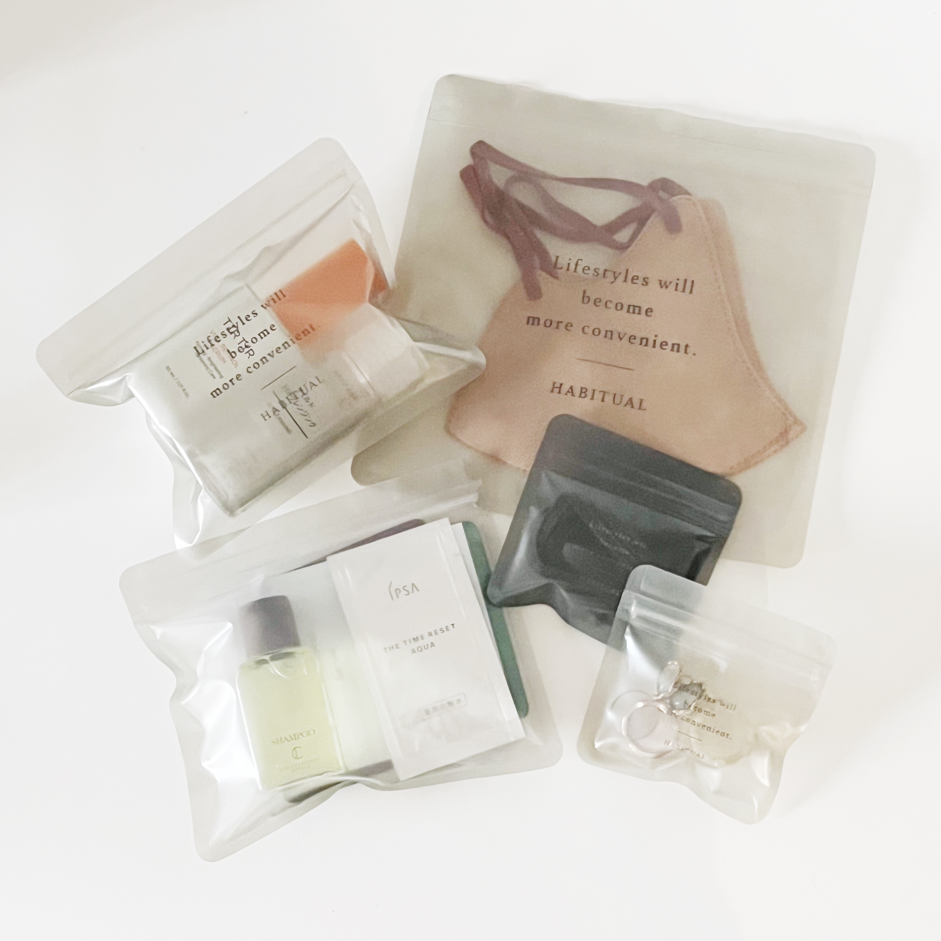 3COINS(スリーコインズ)のおすすめ便利グッズ「トラベルジップバッグAセット」