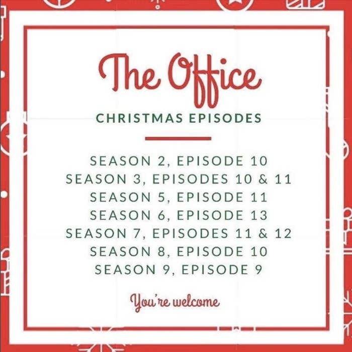 list of the holiday episodes