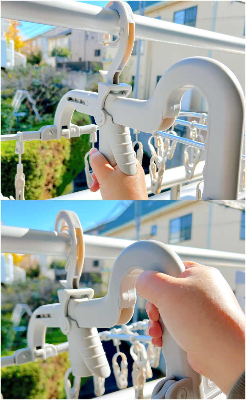 CAINZ（カインズ）のおすすめ洗濯グッズ「楽干し・楽カケ アルミ洗濯ハンガー 40ピンチ」