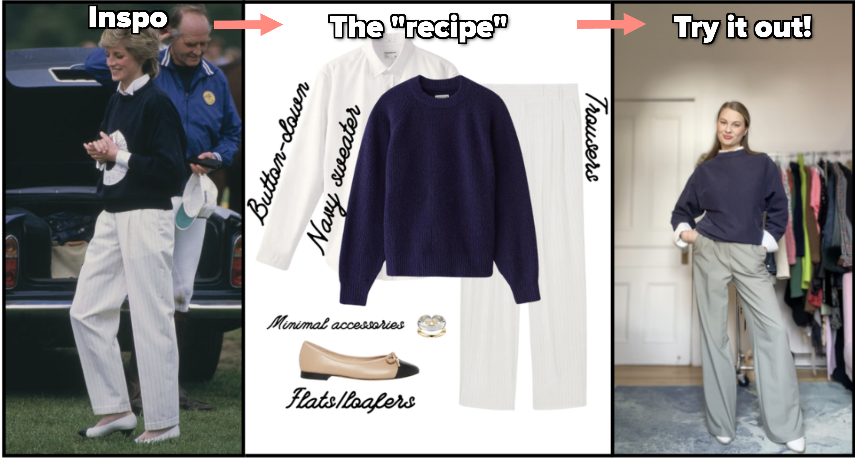 Diana&#x27;s outfit, my cheat sheet recipe, and me trying the outfit out