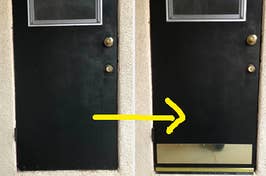 front door without kick plate and then door with kick plate