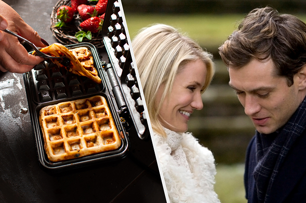 Making waffles and "The Holiday."