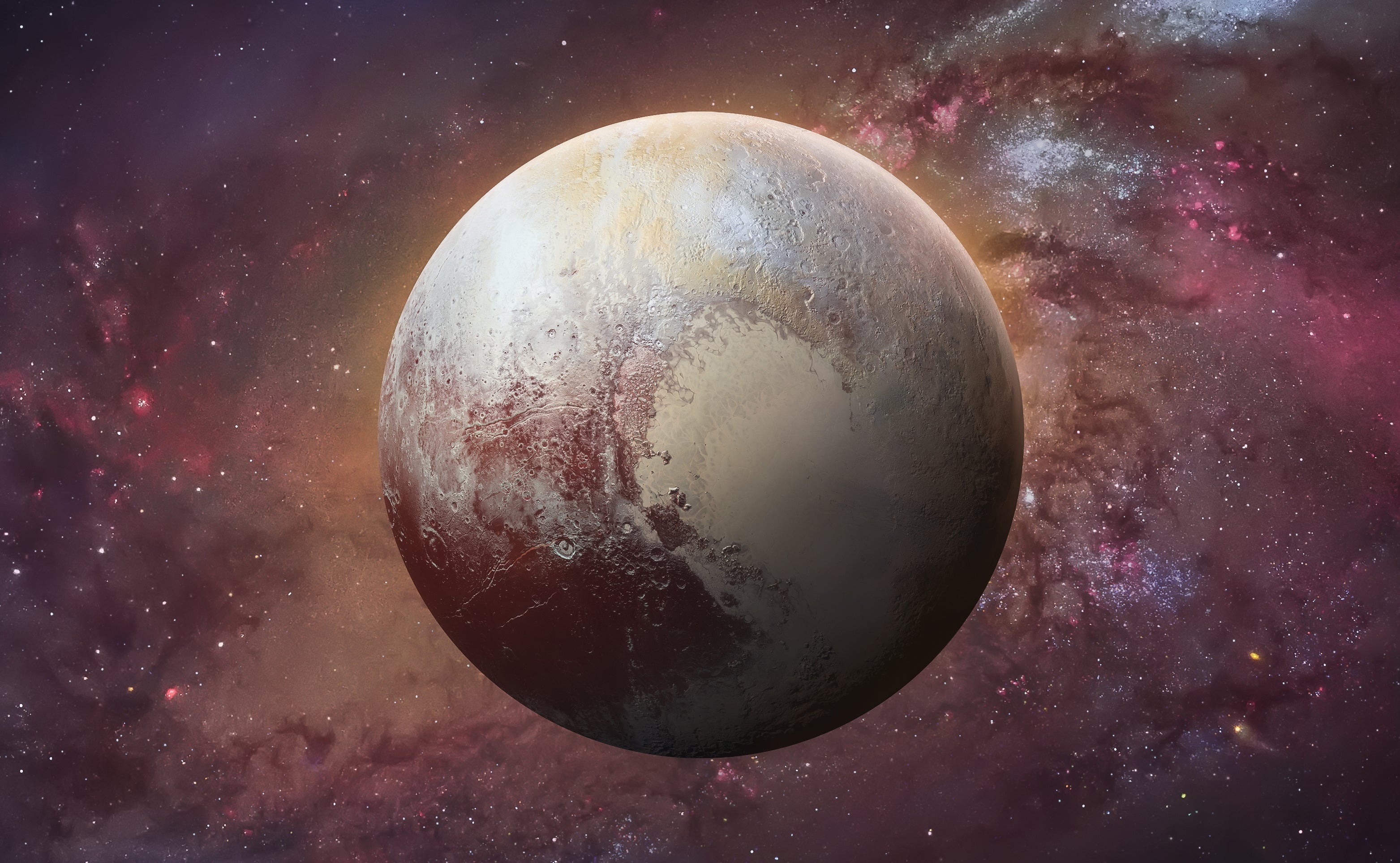 a picture of Pluto floating in space