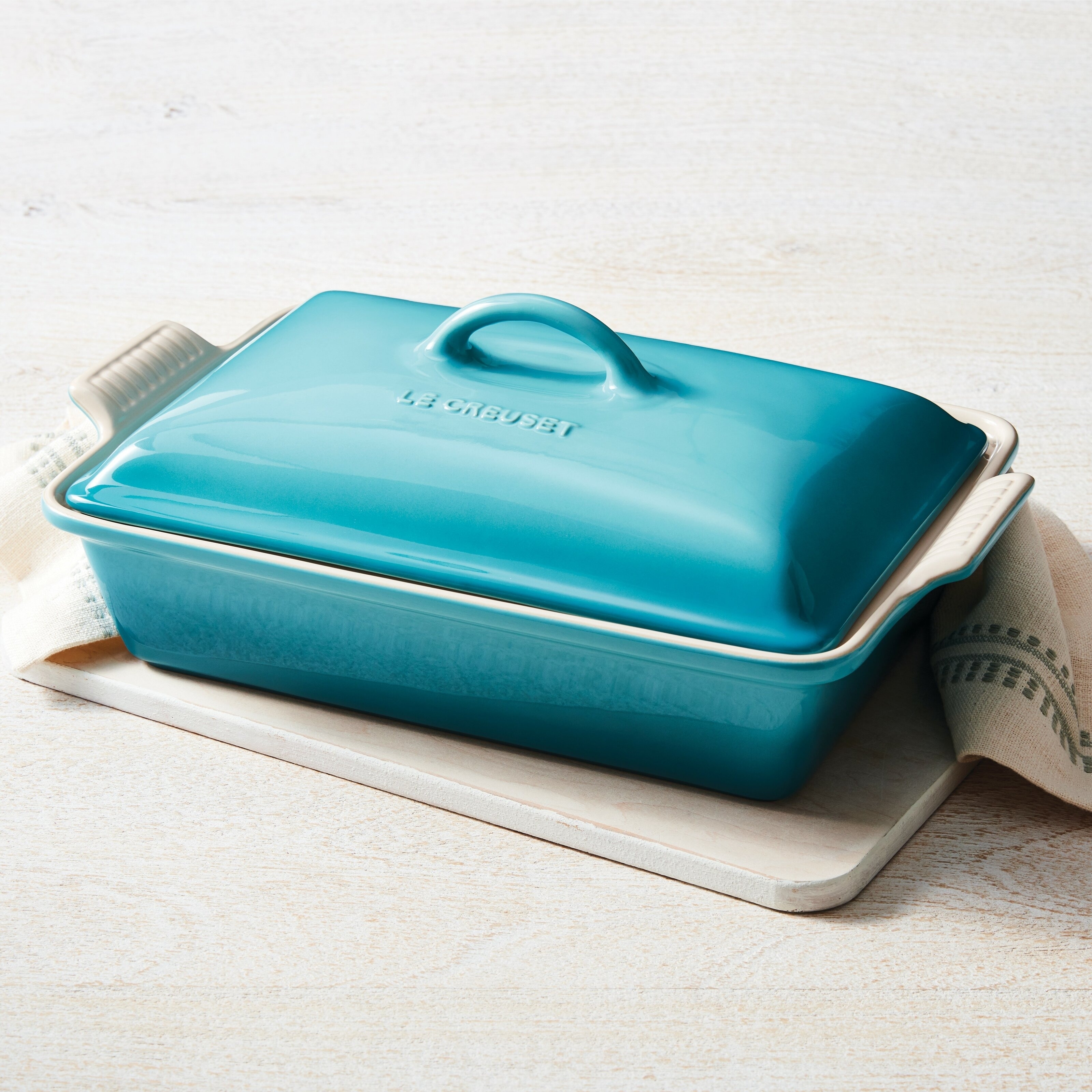 the  Le Creuset casserole dish with a matching lid