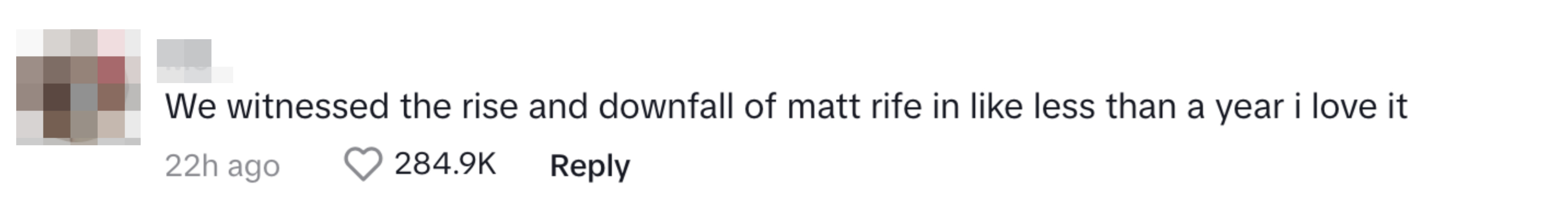 &quot;We witnessed the rise and downfall of matt rife in less than a year i love it&quot;