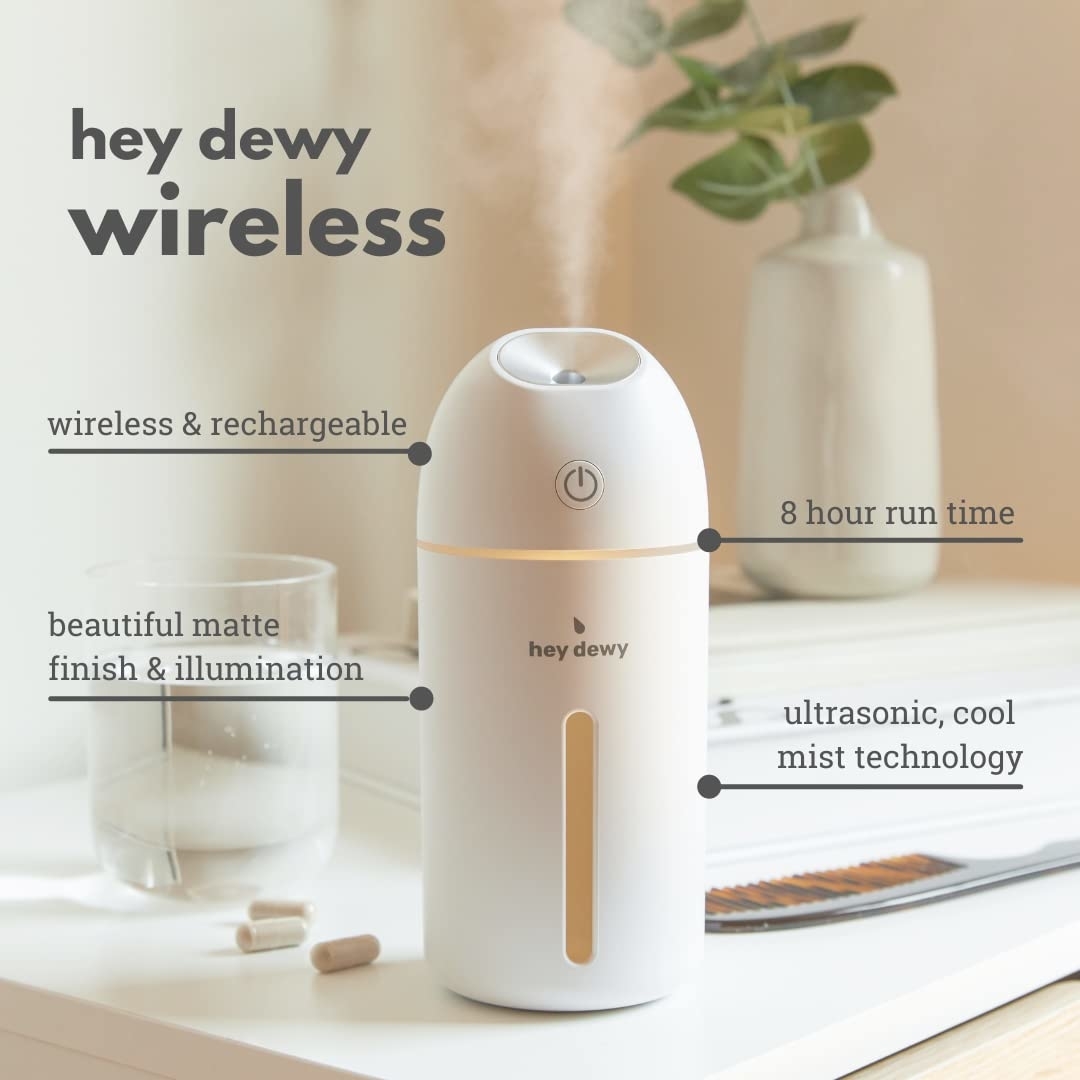 White humidifier with benefits stated.